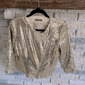 Express Gold Sequin Jacket